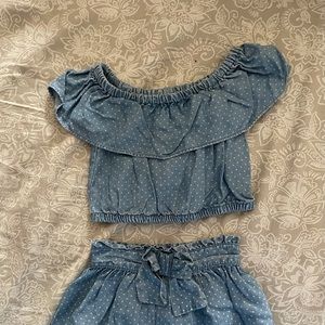 Genuine Kids Skirt and Crop Top Set
